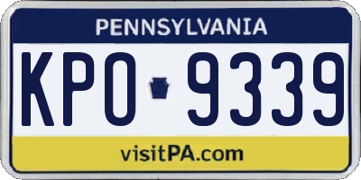 PA license plate KPO9339