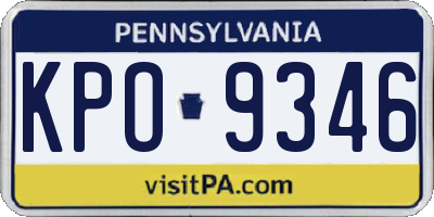 PA license plate KPO9346
