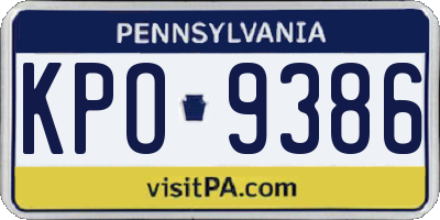 PA license plate KPO9386