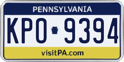 PA license plate KPO9394