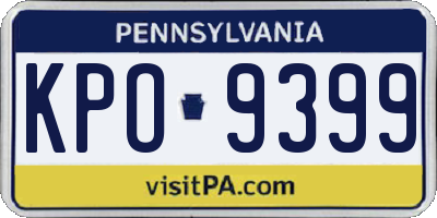 PA license plate KPO9399