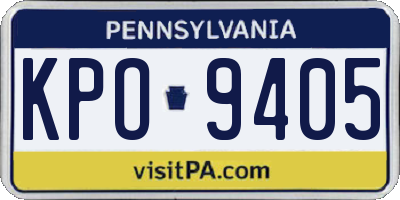 PA license plate KPO9405