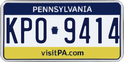 PA license plate KPO9414