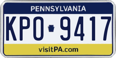 PA license plate KPO9417