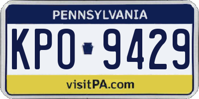 PA license plate KPO9429