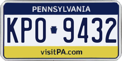 PA license plate KPO9432