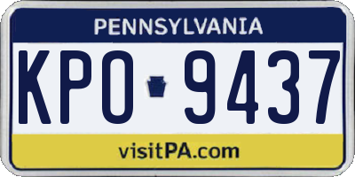 PA license plate KPO9437