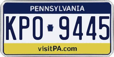PA license plate KPO9445