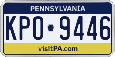 PA license plate KPO9446