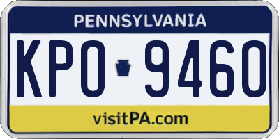 PA license plate KPO9460