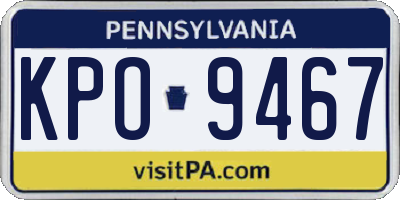 PA license plate KPO9467