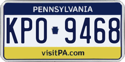 PA license plate KPO9468