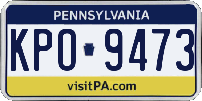 PA license plate KPO9473