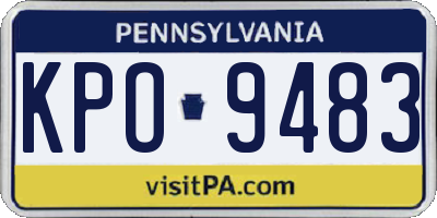 PA license plate KPO9483