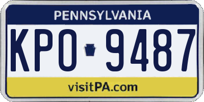 PA license plate KPO9487