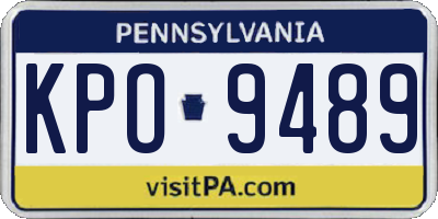 PA license plate KPO9489