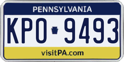 PA license plate KPO9493