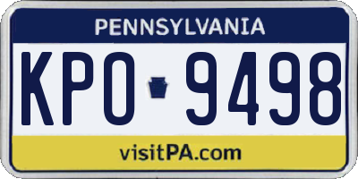 PA license plate KPO9498