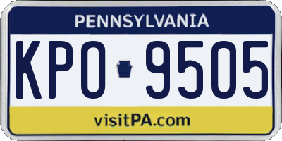 PA license plate KPO9505