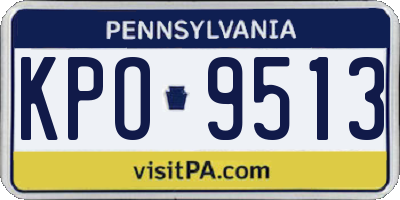 PA license plate KPO9513