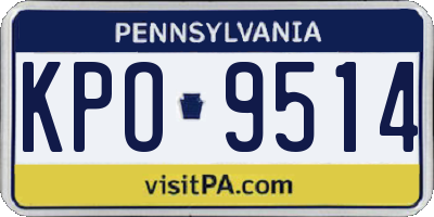 PA license plate KPO9514