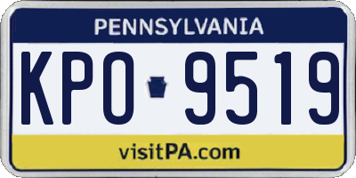 PA license plate KPO9519