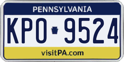 PA license plate KPO9524