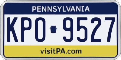 PA license plate KPO9527
