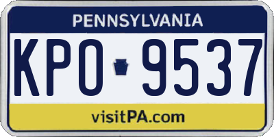PA license plate KPO9537