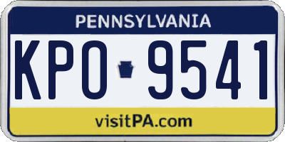 PA license plate KPO9541