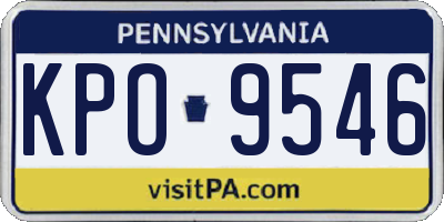 PA license plate KPO9546