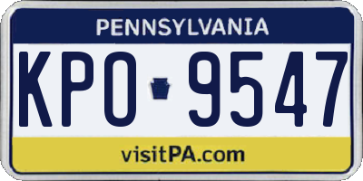 PA license plate KPO9547