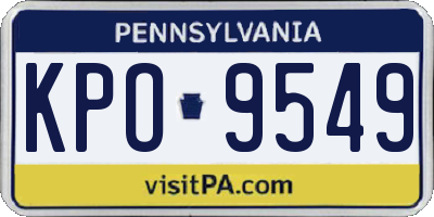 PA license plate KPO9549
