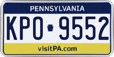 PA license plate KPO9552