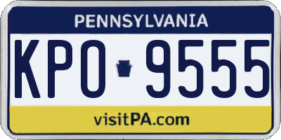 PA license plate KPO9555