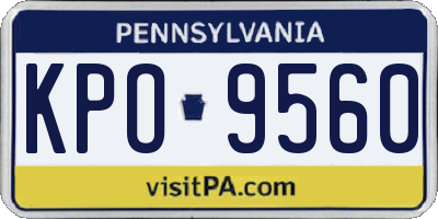 PA license plate KPO9560