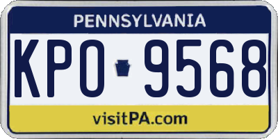 PA license plate KPO9568
