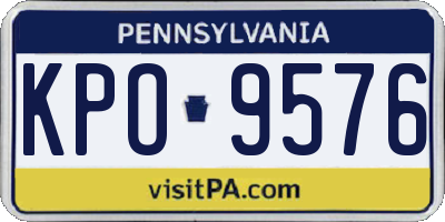 PA license plate KPO9576