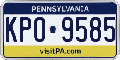 PA license plate KPO9585
