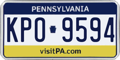 PA license plate KPO9594