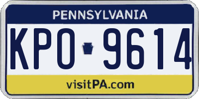 PA license plate KPO9614