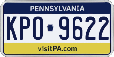 PA license plate KPO9622