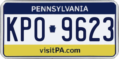 PA license plate KPO9623