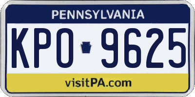 PA license plate KPO9625