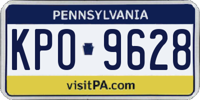 PA license plate KPO9628