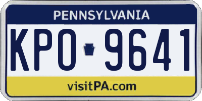 PA license plate KPO9641