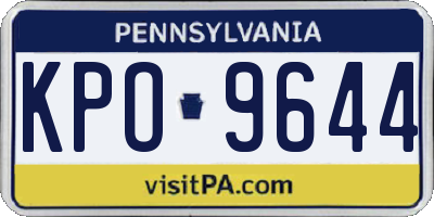 PA license plate KPO9644