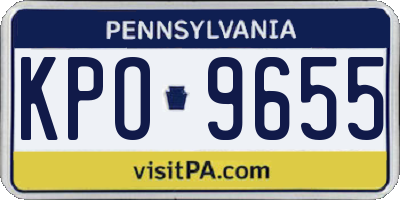 PA license plate KPO9655