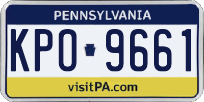 PA license plate KPO9661