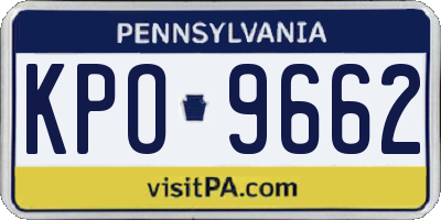 PA license plate KPO9662